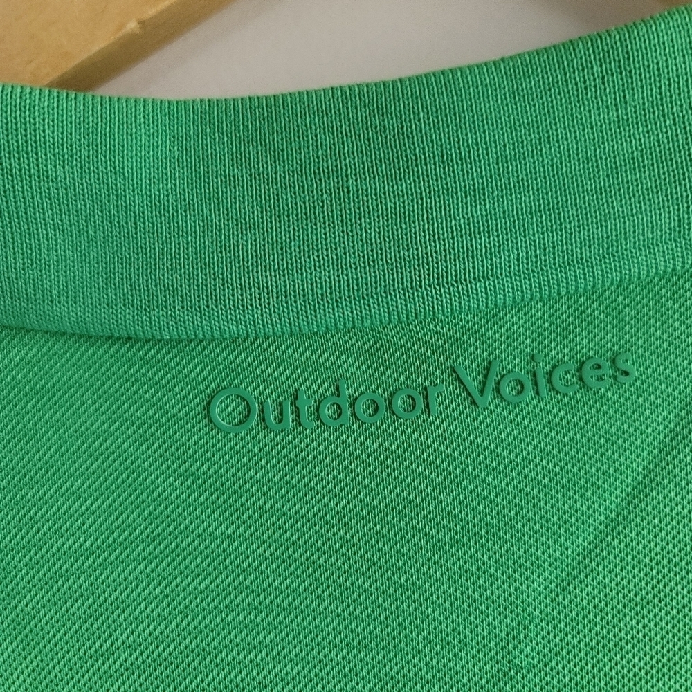 OUTDOOR‎ VOICES, Birdie Recycled-Piqué Polo Shirt, Kelly Green, Size XS - Picture 6 of 9